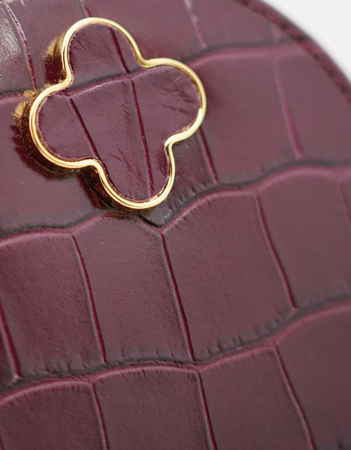 Load image into Gallery viewer, First Lady Burgundy croc embossed leather handbag
