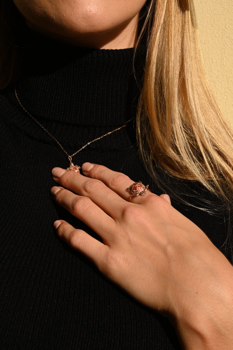 Pink Sea Turtle Ring