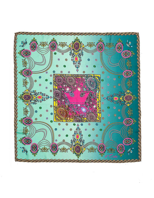 Load image into Gallery viewer, The Crown Aquamarine Silk Foulard
