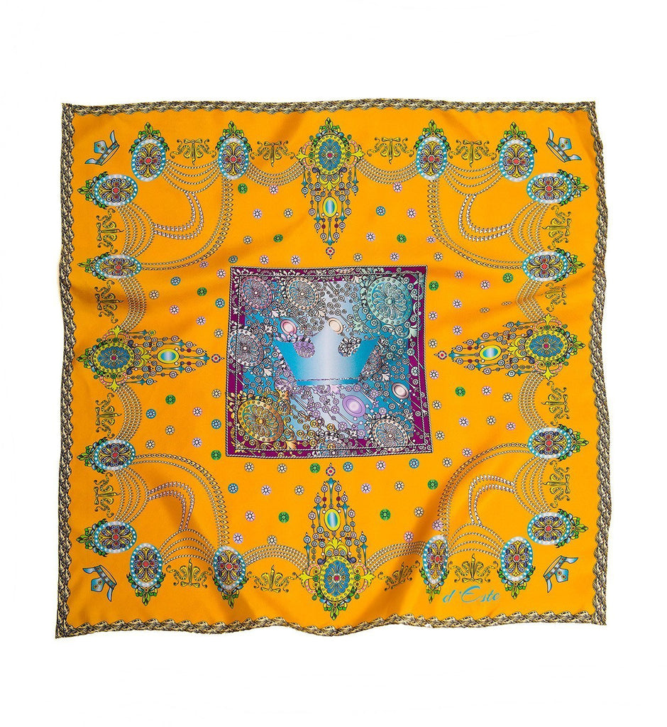 The Crown Orange Silk Foulard