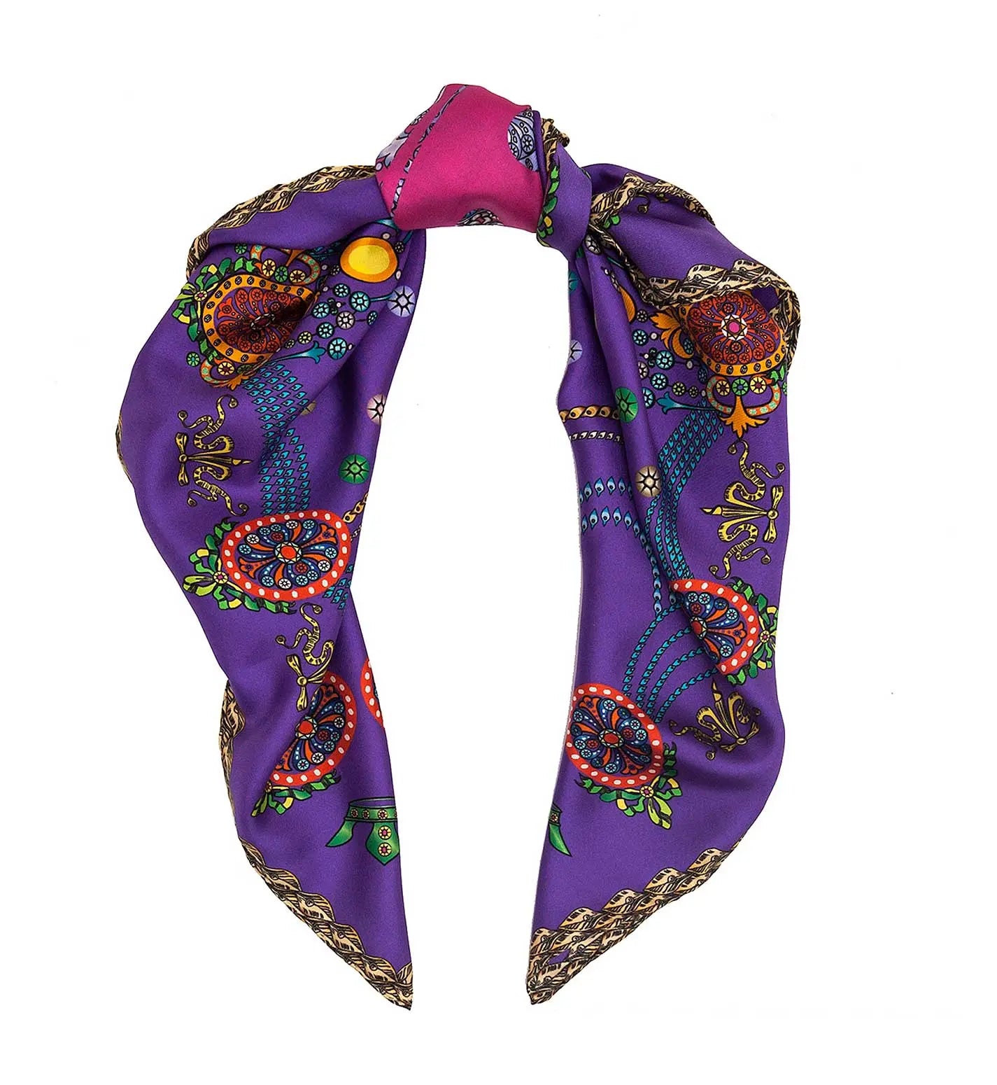 The Crown Violet Silk Foulard