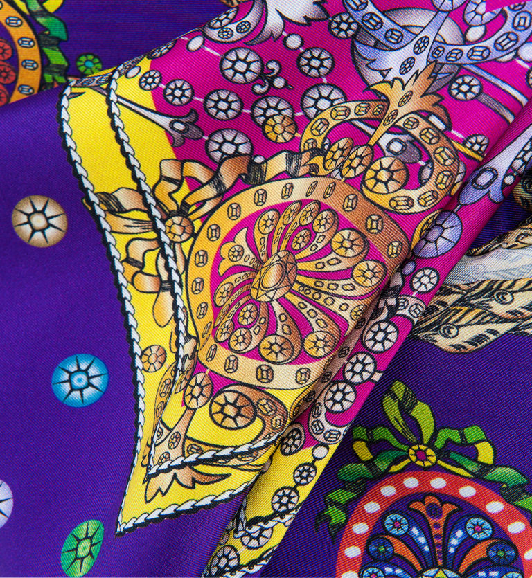 The Crown Violet Printed Silk-twill Scarf