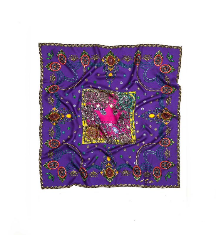 The Crown Violet Printed Silk-twill Scarf