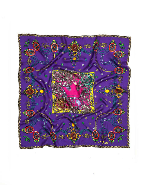 Load image into Gallery viewer, The Crown Violet Silk Foulard
