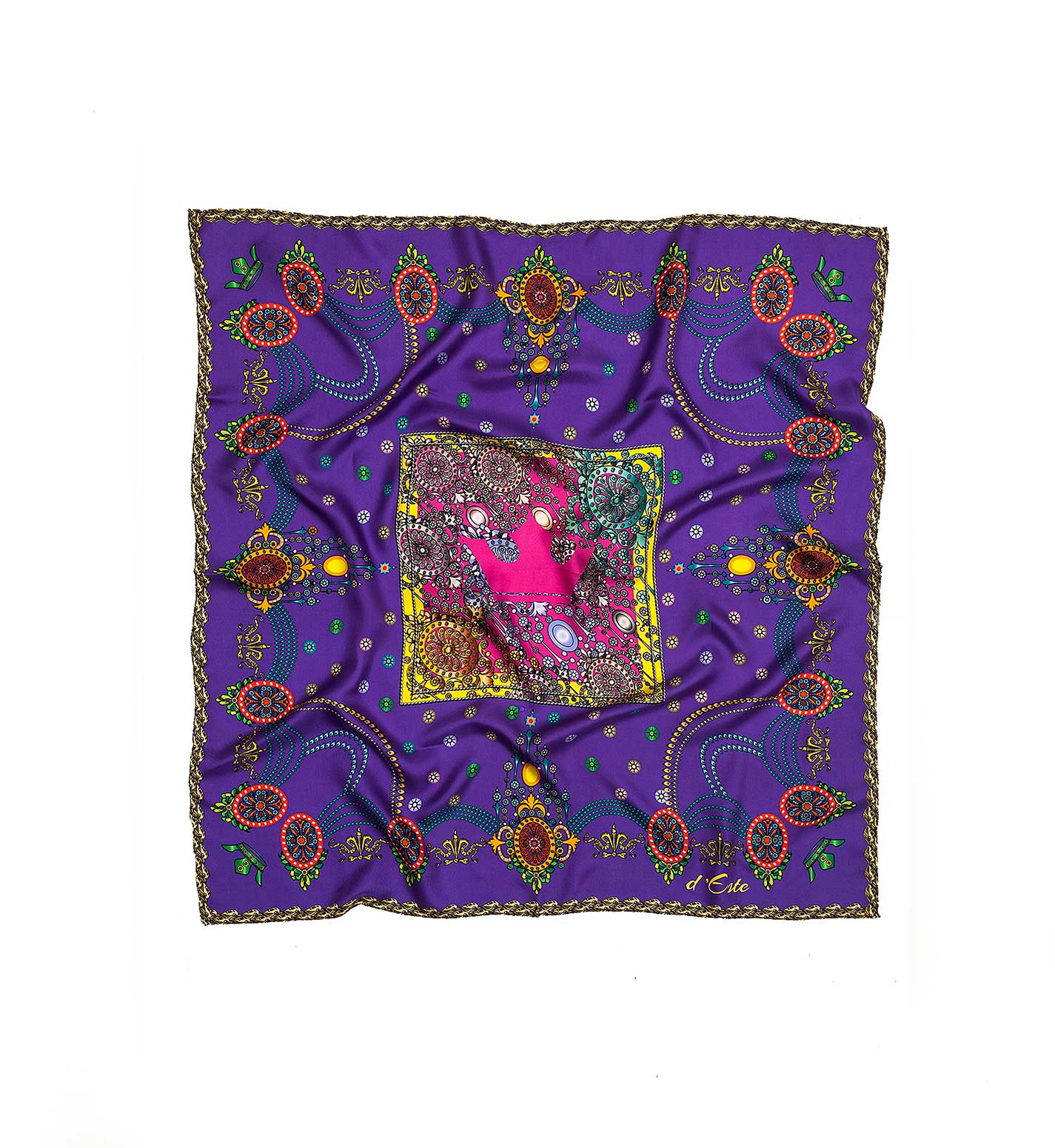 The Crown Violet Silk Foulard