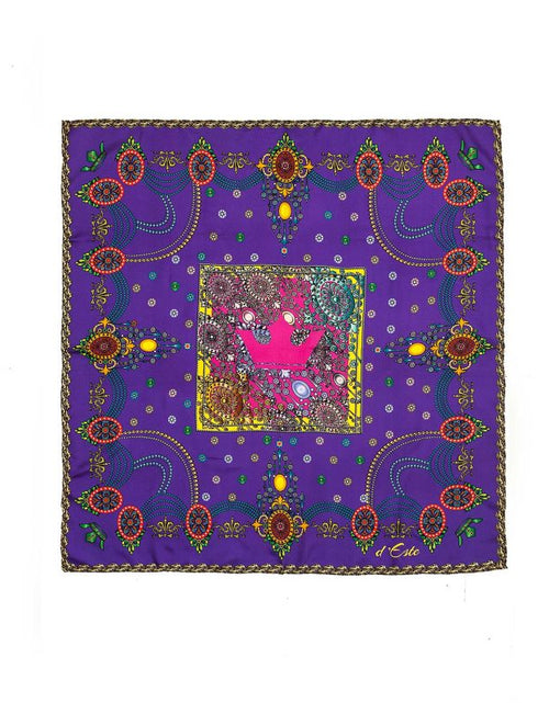Load image into Gallery viewer, The Crown Violet Printed Silk-twill Scarf
