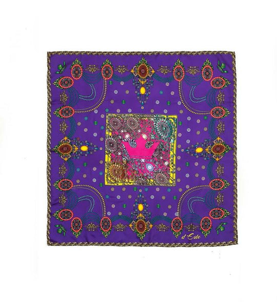 The Crown Violet Printed Silk-twill Scarf