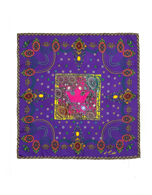 Load image into Gallery viewer, The Crown Violet Silk Foulard
