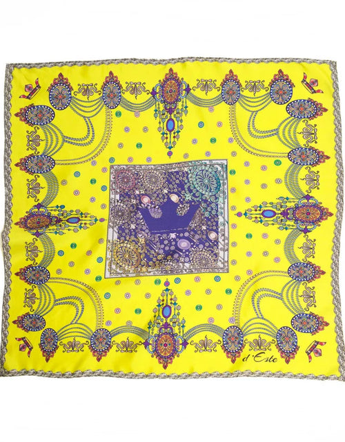 Load image into Gallery viewer, The Crown Yellow Printed Silk-twill Scarf
