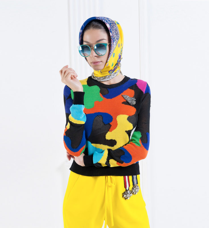 The Crown Yellow Printed Silk-twill Scarf