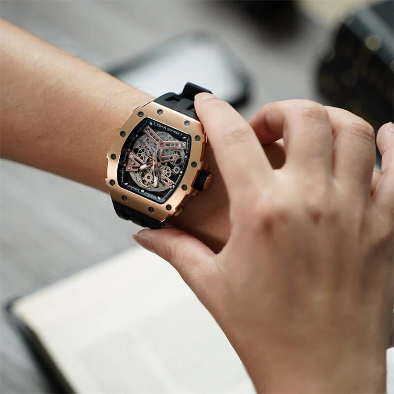 Elemental Series-Automatic Watch TB8208A Rose Gold Black