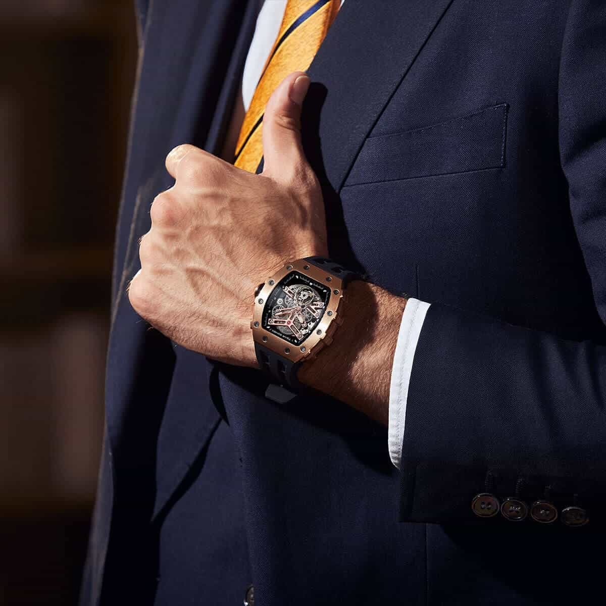 Elemental Series-Automatic Watch TB8208A Rose Gold Black