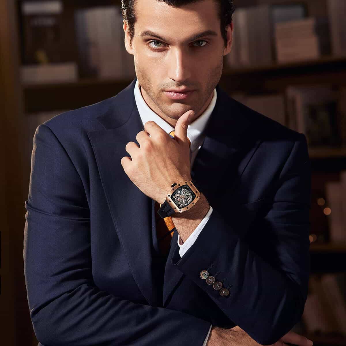 Elemental Series-Automatic Watch TB8208A Rose Gold Black