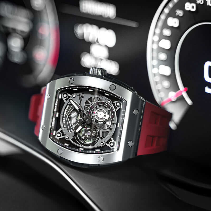 ساعة Elemental Series-Automatic TB8210A فضية حمراء