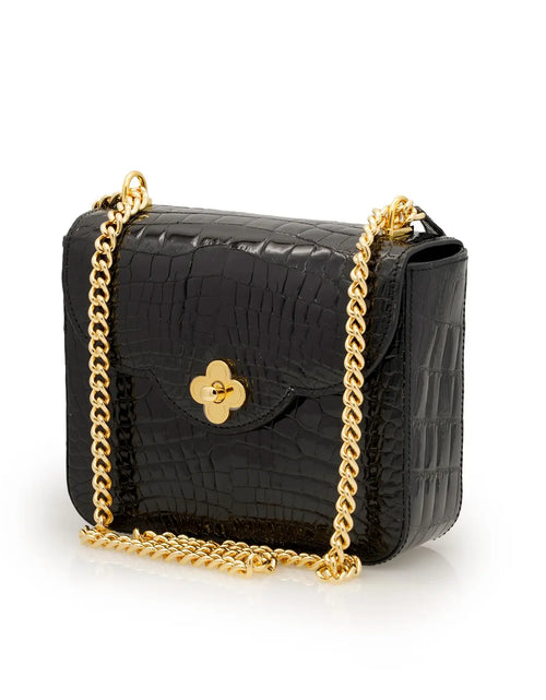 تحميل الصورة إلى عارض المعرض، First Date Black alligator leather bag
