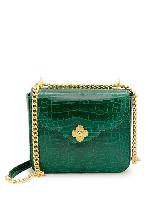 Load image into Gallery viewer, First Date Emerald Green alligator leather bag
