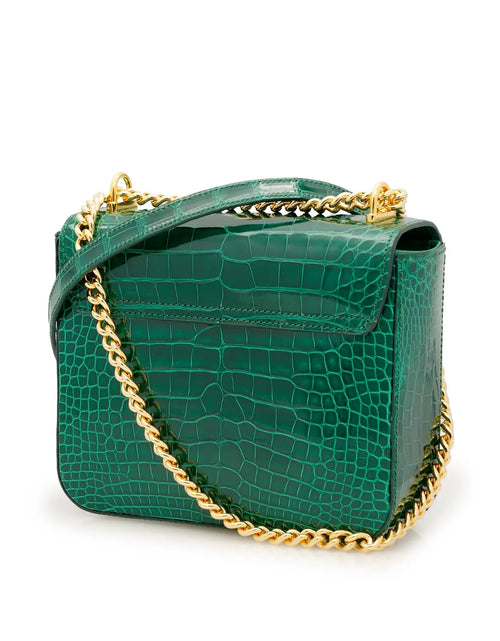 Load image into Gallery viewer, First Date Emerald Green alligator leather bag
