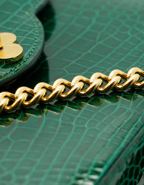 Load image into Gallery viewer, First Date Emerald Green alligator leather bag
