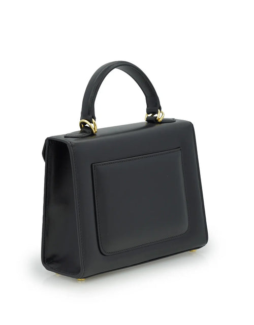 Load image into Gallery viewer, First Lady Small Black Plain Calf Leather Handbag
