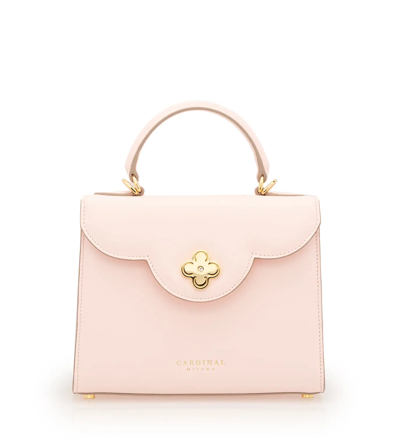 First Lady Small Pink Plain Calf Leather Handbag