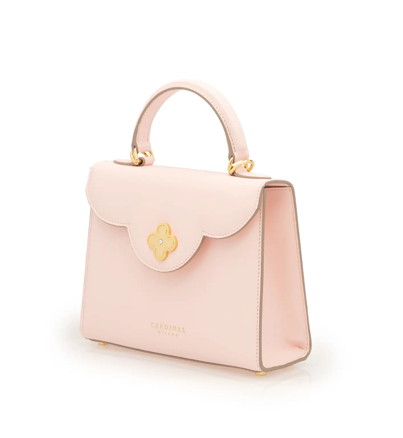 First Lady Small Pink Plain Calf Leather Handbag