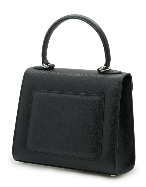 تحميل الصورة إلى عارض المعرض، حقيبة يد جلدية سوداء مزخرفة على شكل زهرة للسيدة الأولى
