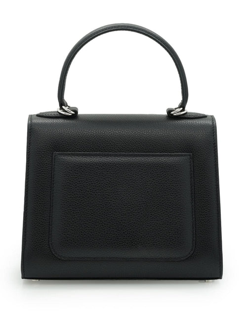 تحميل الصورة إلى عارض المعرض، حقيبة يد جلدية سوداء مزخرفة على شكل زهرة للسيدة الأولى
