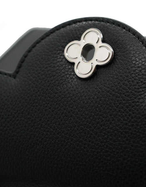 تحميل الصورة إلى عارض المعرض، حقيبة يد جلدية سوداء مزخرفة على شكل زهرة للسيدة الأولى
