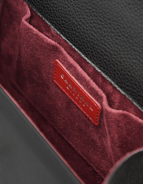 تحميل الصورة إلى عارض المعرض، حقيبة يد جلدية سوداء مزخرفة على شكل زهرة للسيدة الأولى
