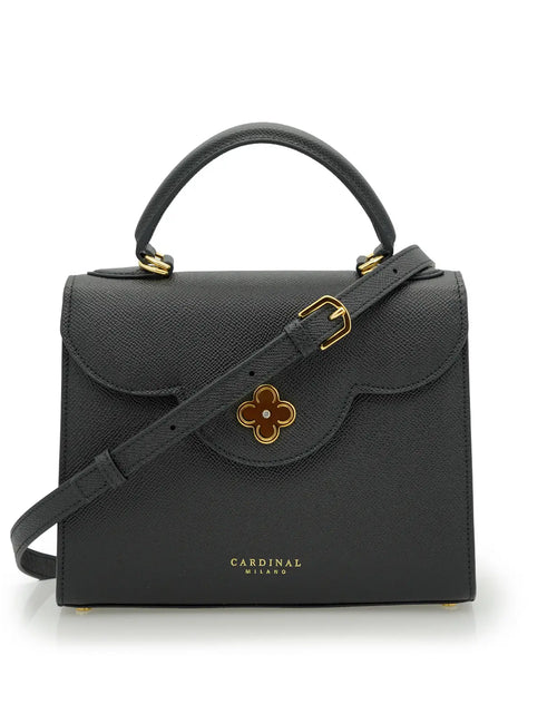 Load image into Gallery viewer, First Lady Black Textured Calf Leather Handbag
