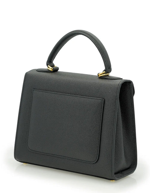 Load image into Gallery viewer, First Lady Black Textured Calf Leather Handbag

