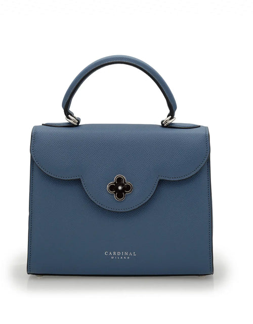 تحميل الصورة إلى عارض المعرض، First Lady Blue Jeans Textured Calf Leather Handbag
