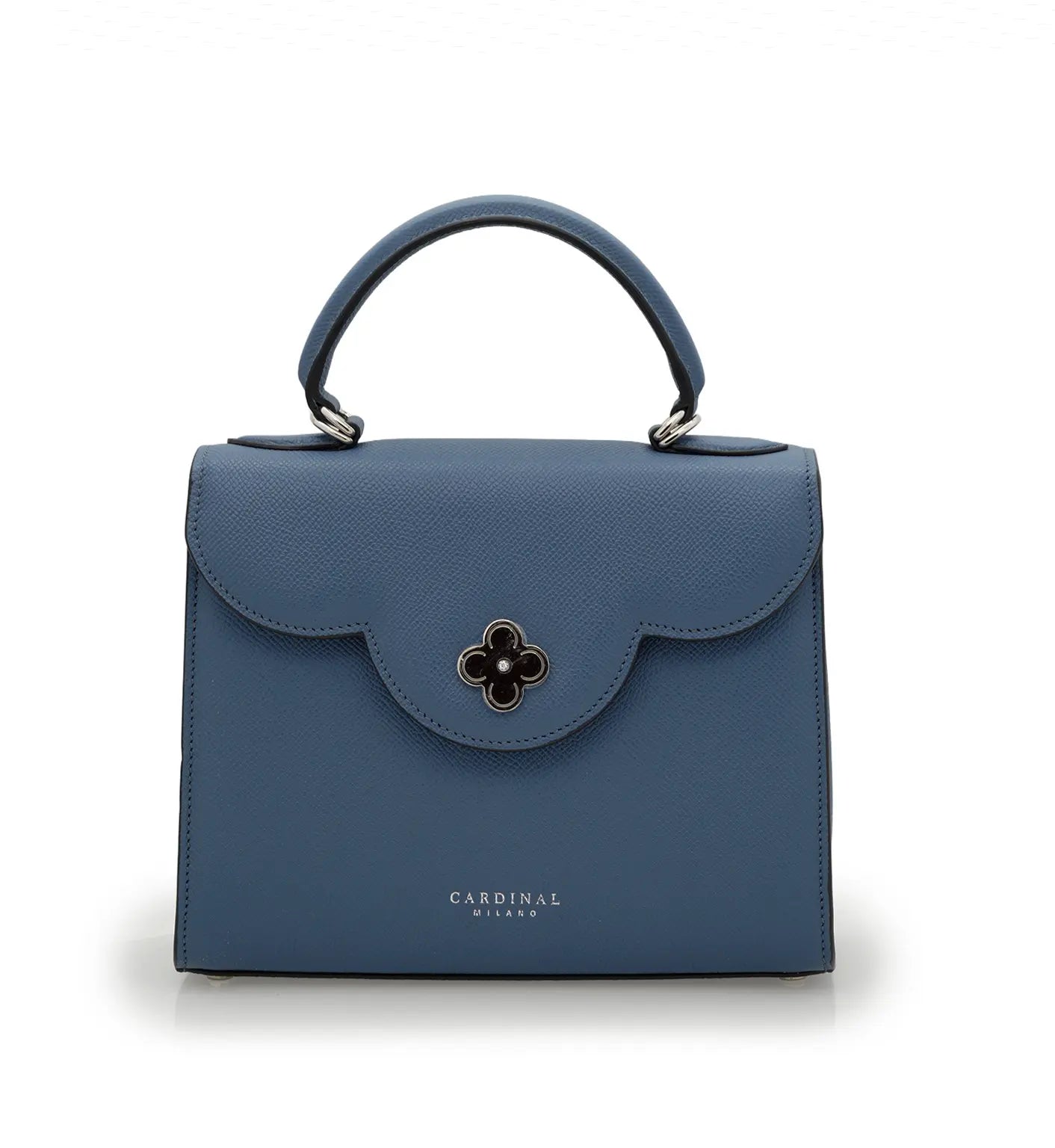 First Lady Blue Jeans Textured Calf Leather Handbag