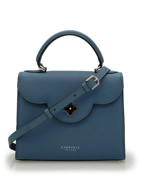 تحميل الصورة إلى عارض المعرض، First Lady Blue Jeans Textured Calf Leather Handbag

