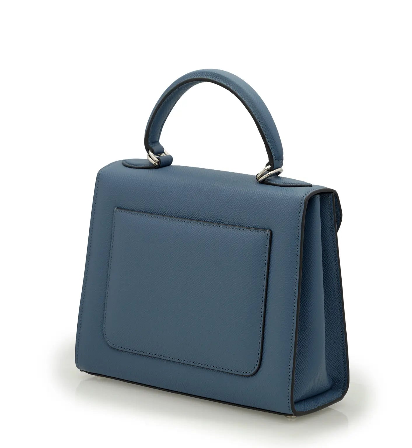 First Lady Blue Jeans Textured Calf Leather Handbag