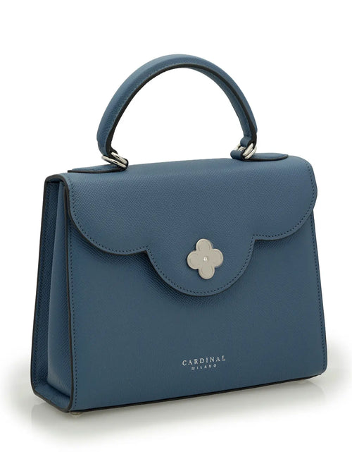 تحميل الصورة إلى عارض المعرض، First Lady Blue Jeans Textured Calf Leather Handbag
