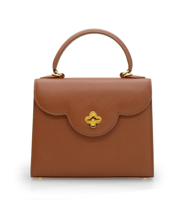 First Lady Brown textured leather bag