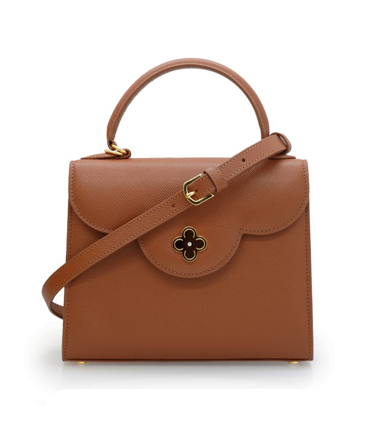 First Lady Brown textured leather bag