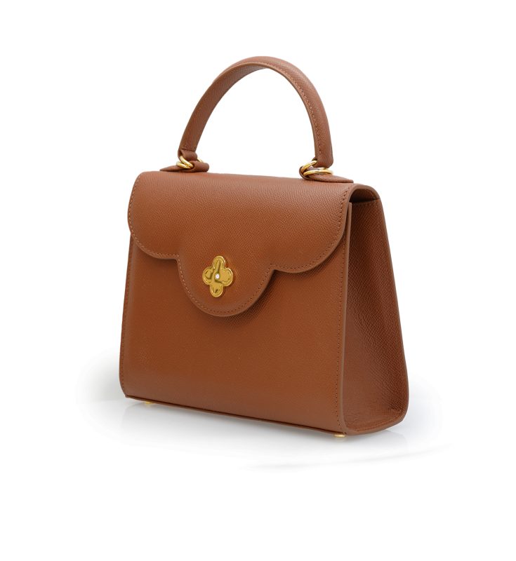 First Lady Brown textured leather bag