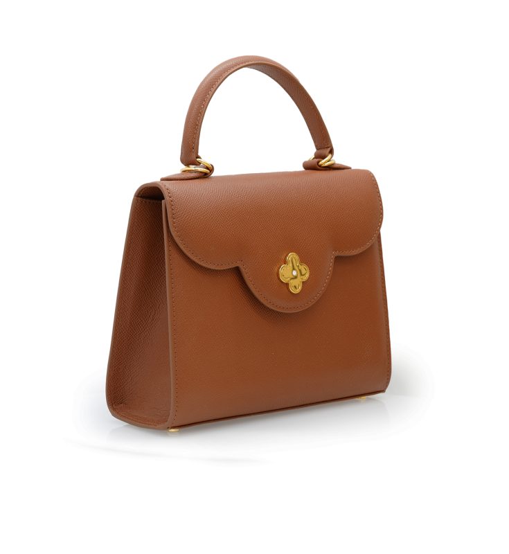 First Lady Brown textured leather bag