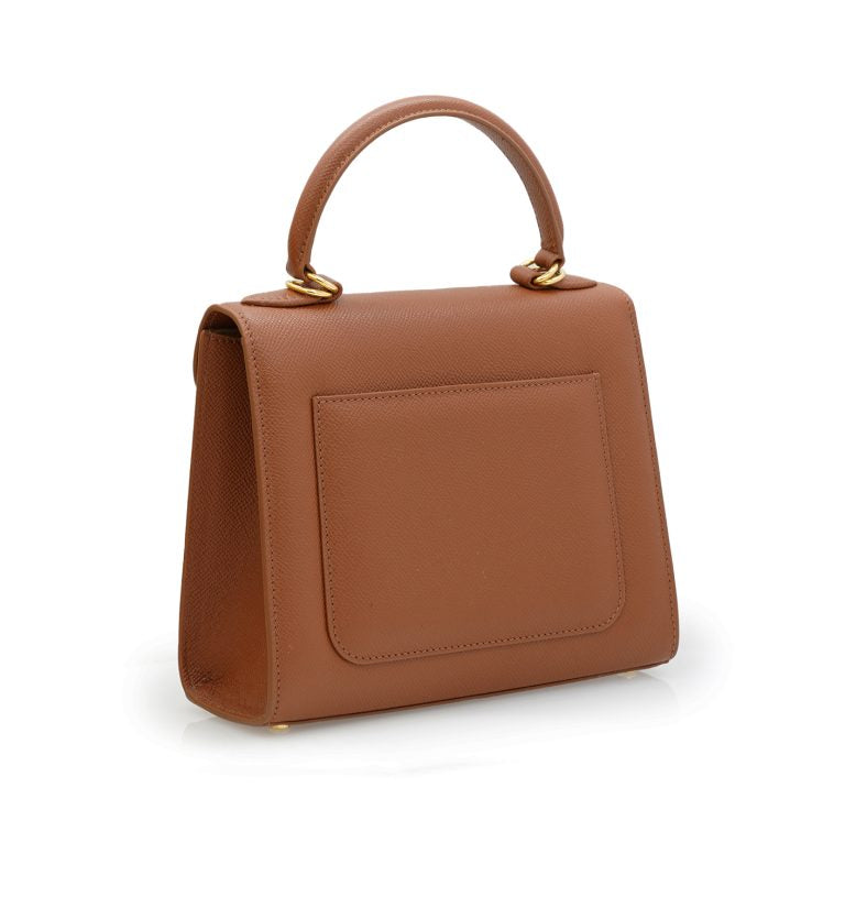 First Lady Brown textured leather bag