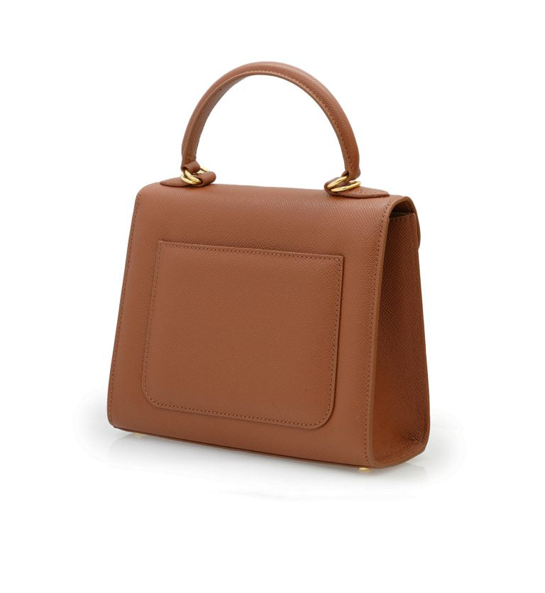 First Lady Brown textured leather bag