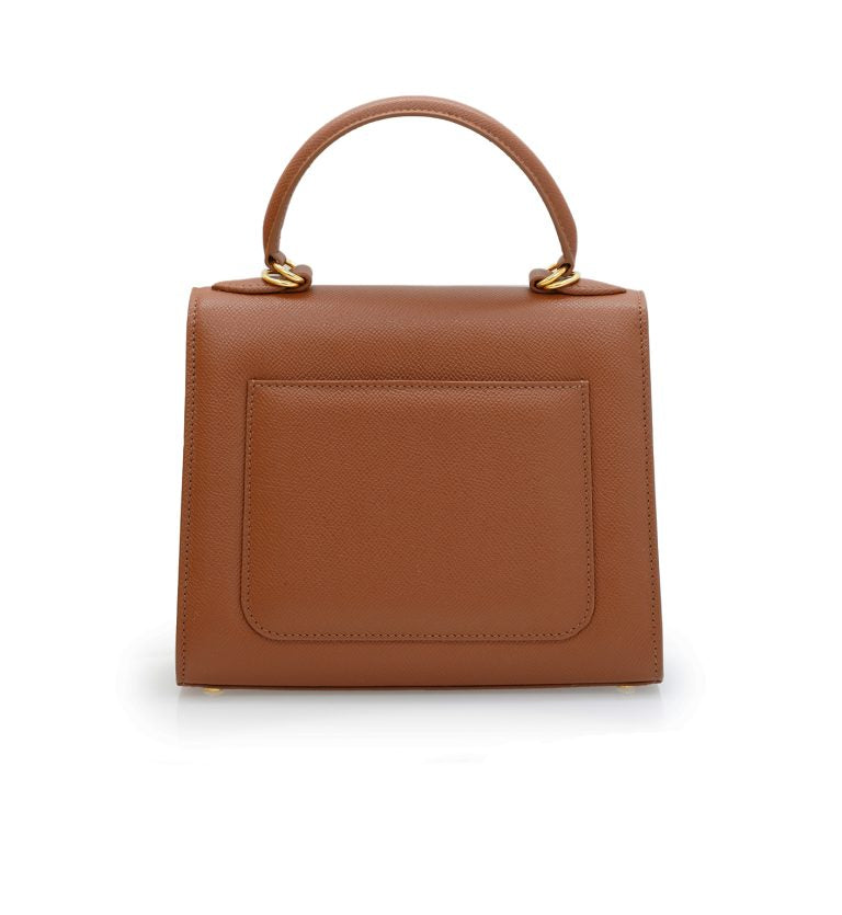 First Lady Brown textured leather bag