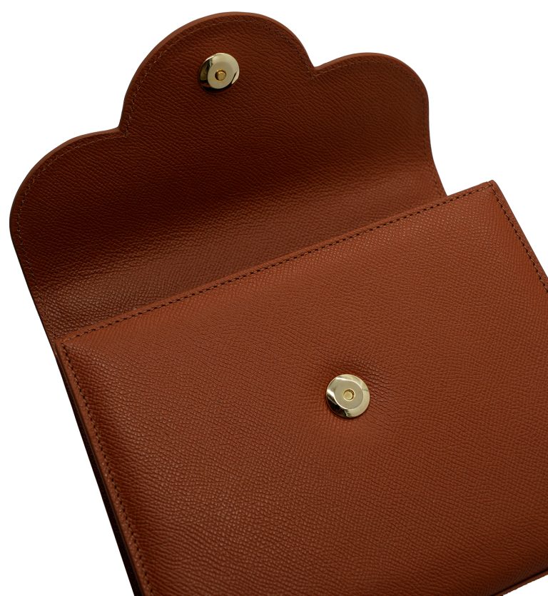 First Lady Brown textured leather bag