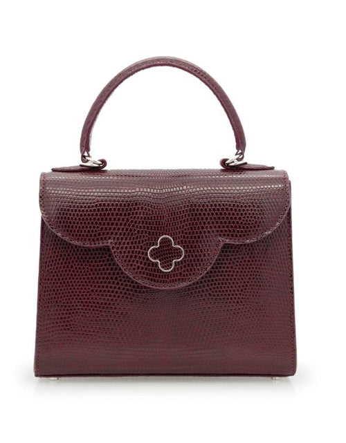 Load image into Gallery viewer, First Lady Burgundy Genuine lizard leather handbag
