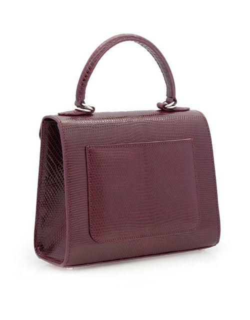 Load image into Gallery viewer, First Lady Burgundy Genuine lizard leather handbag

