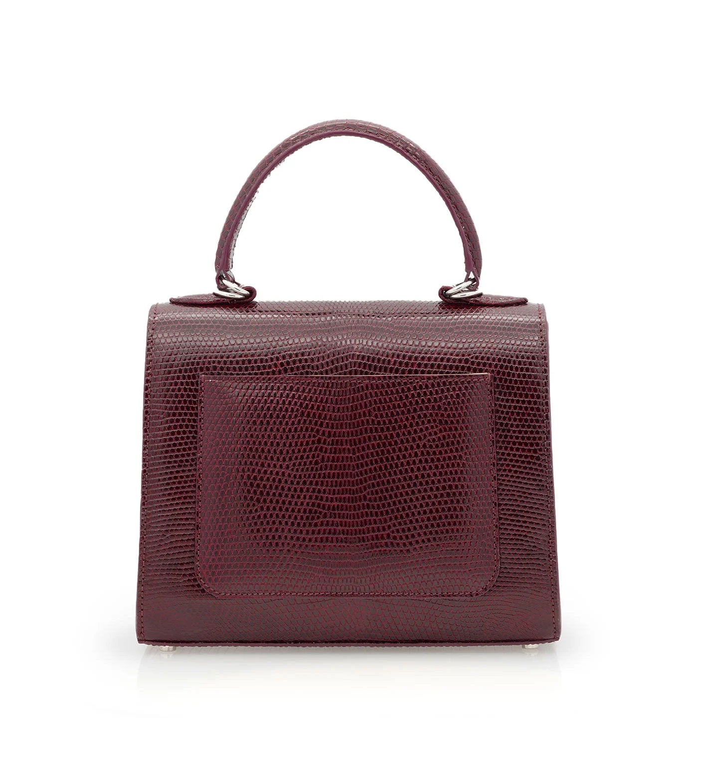 First Lady Burgundy Genuine lizard leather handbag