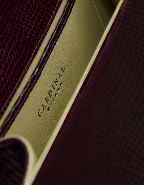 Load image into Gallery viewer, First Lady Burgundy Genuine lizard leather handbag

