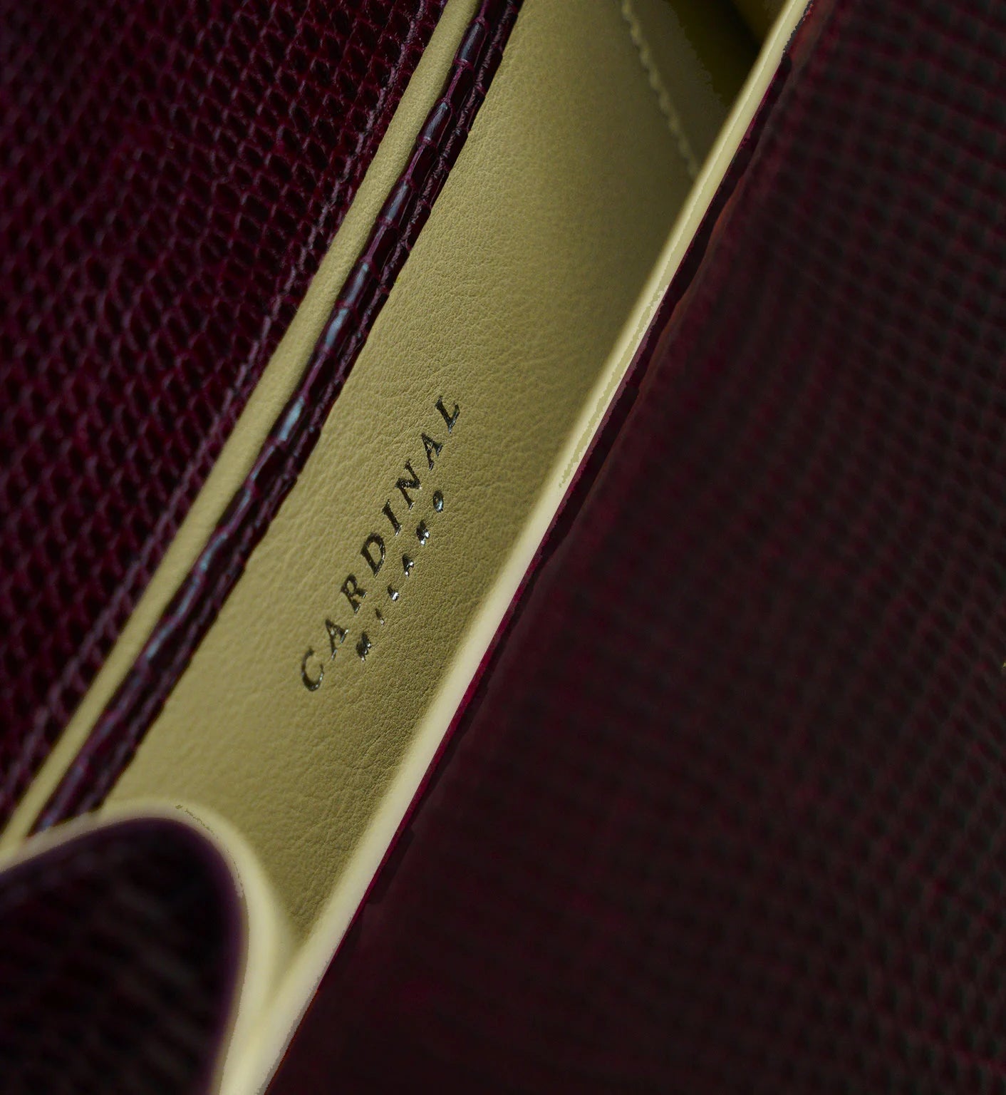 First Lady Burgundy Genuine lizard leather handbag