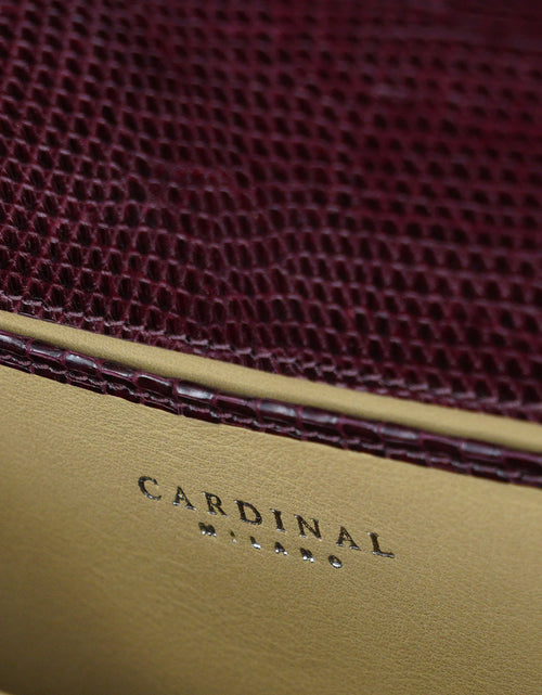 Load image into Gallery viewer, First Lady Burgundy Genuine lizard leather handbag
